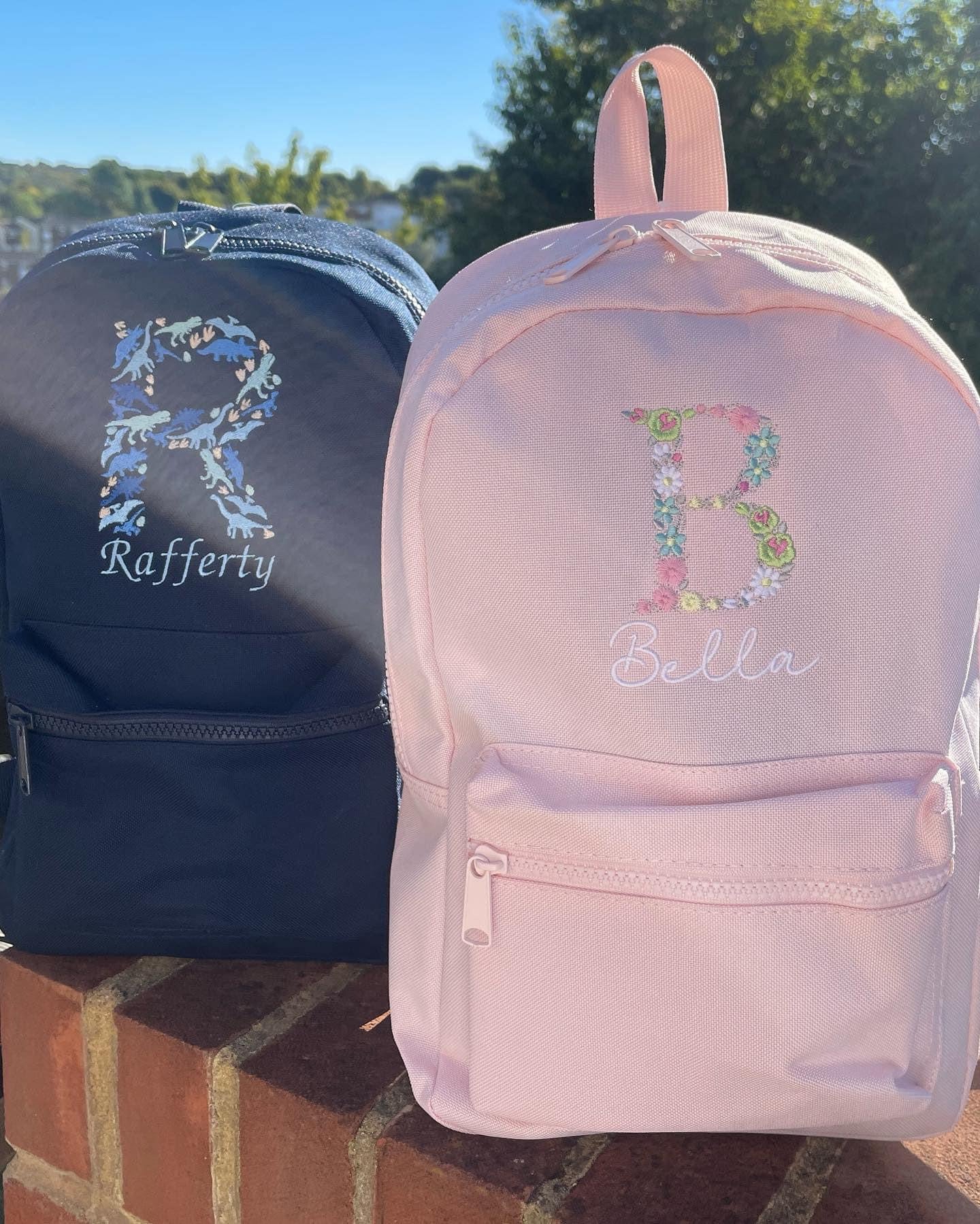 Embroidered Initial Large Essentials Backpack